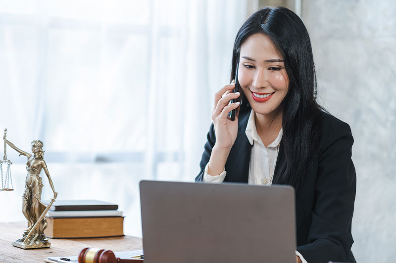 Lawyer on phone call